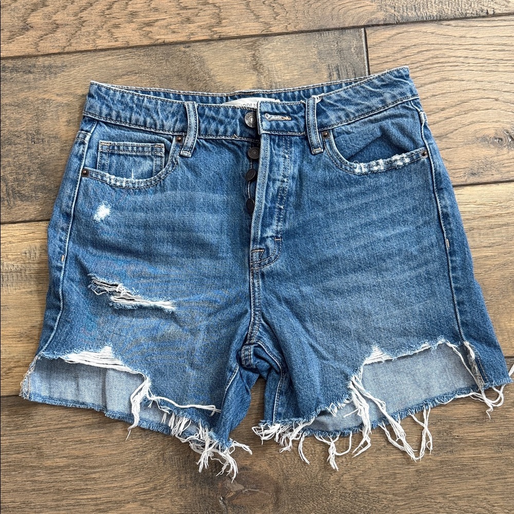 Stylish Distressed Blue Jean Shorts